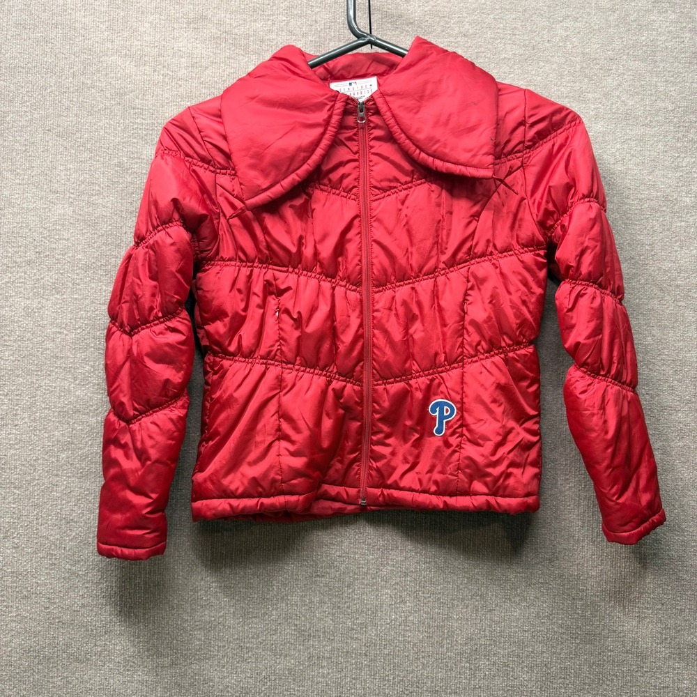 MLB Philadelphia Phillies Womens Red Puffer Jacket‎ G-III Carl Banks Large L
